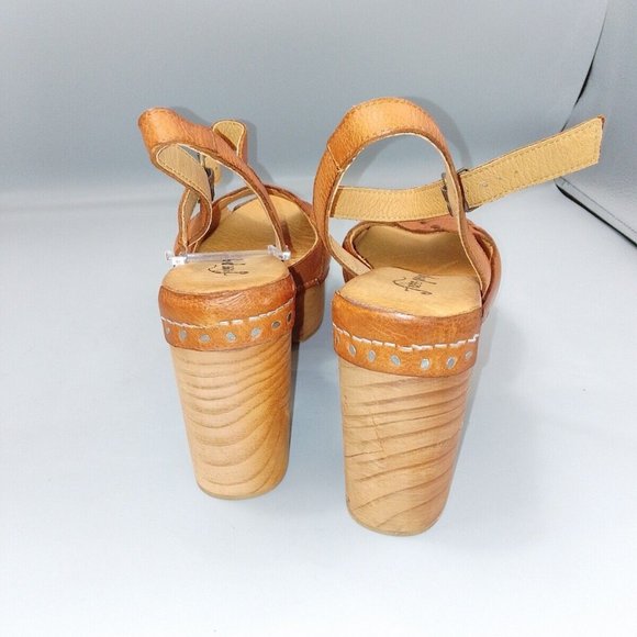 BNWOT Free People Orion Heels Size UK 4 EU 37 Brown Leather Platform Clogs £180 - Picture 4 of 10